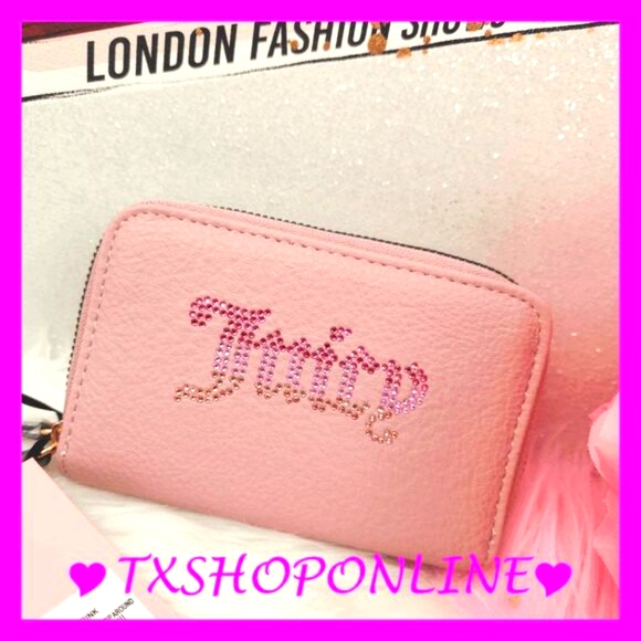 💗🌺{Juicy Couture} Dusty Blush Pink Breaking The Rules Double Medium Zip Wallet - Picture 6 of 8